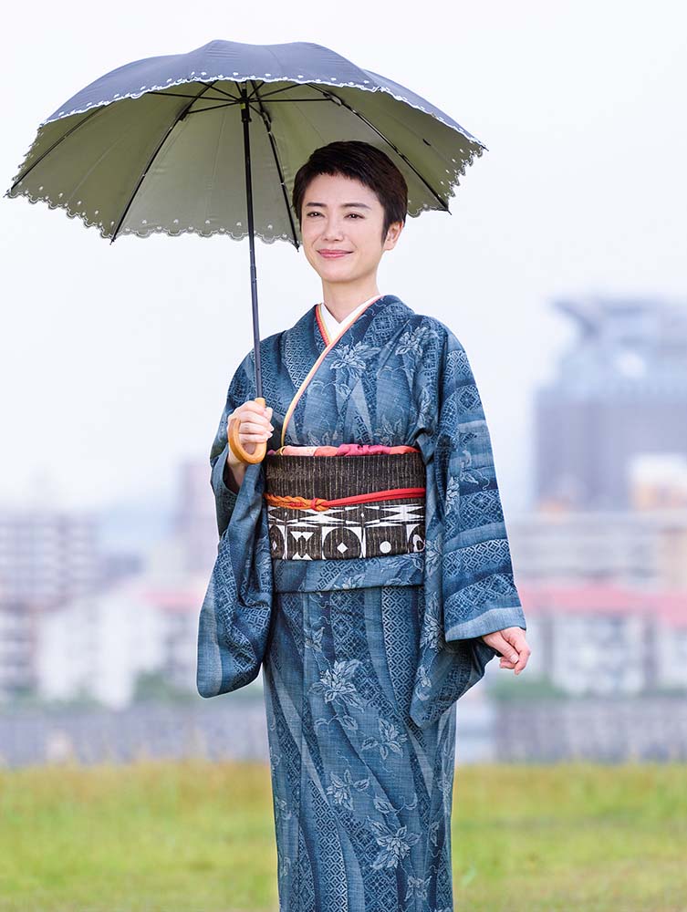 正藍染大島紬-4